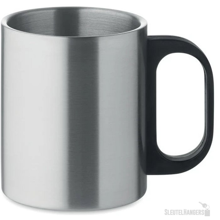 Dubbelwandige mok 300 ml Taniss mat zilver