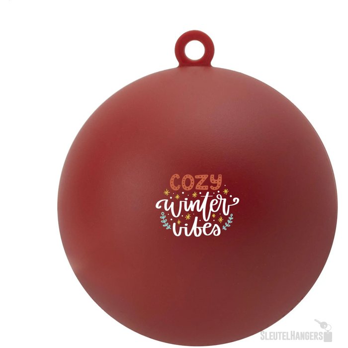 Gerecycled kunststof kerstbal (Ø 7 cm) Rood