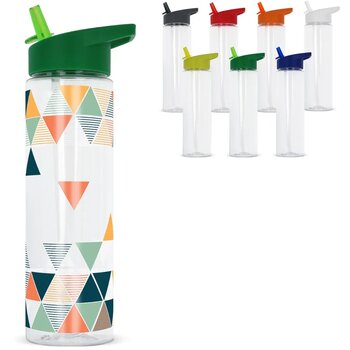 RPET waterfles met rietje (600 ml) Grijs RPET waterfles met rietje (600 ml) Grijs