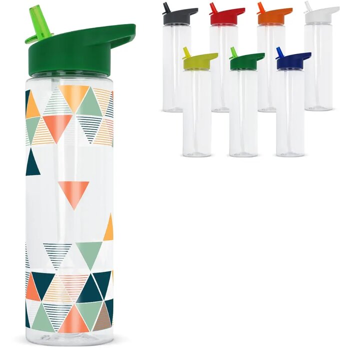 RPET waterfles met rietje (600 ml)