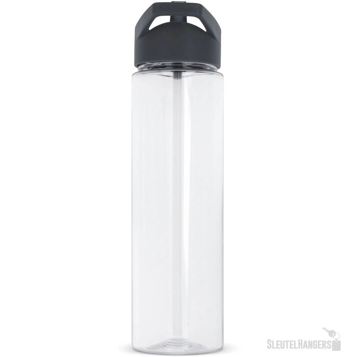RPET waterfles met rietje (600 ml) Grijs