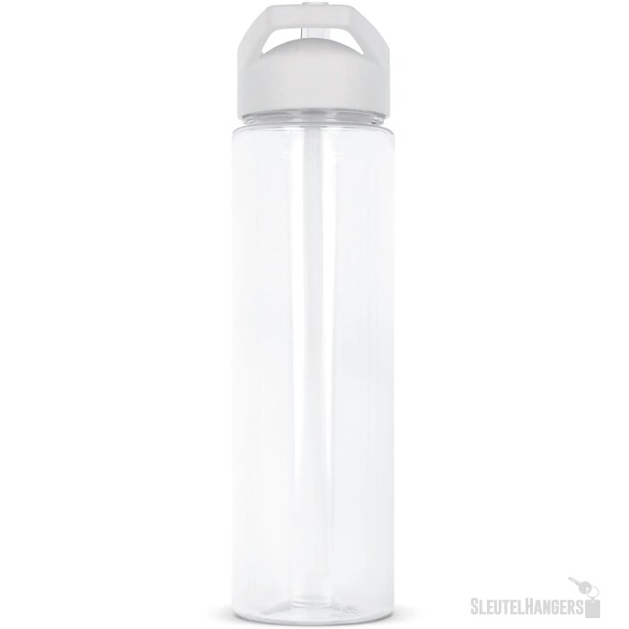 RPET waterfles met rietje (600 ml) Wit