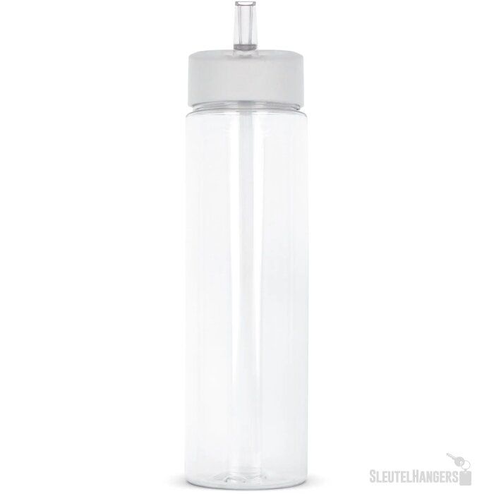 RPET waterfles met rietje (600 ml) Wit