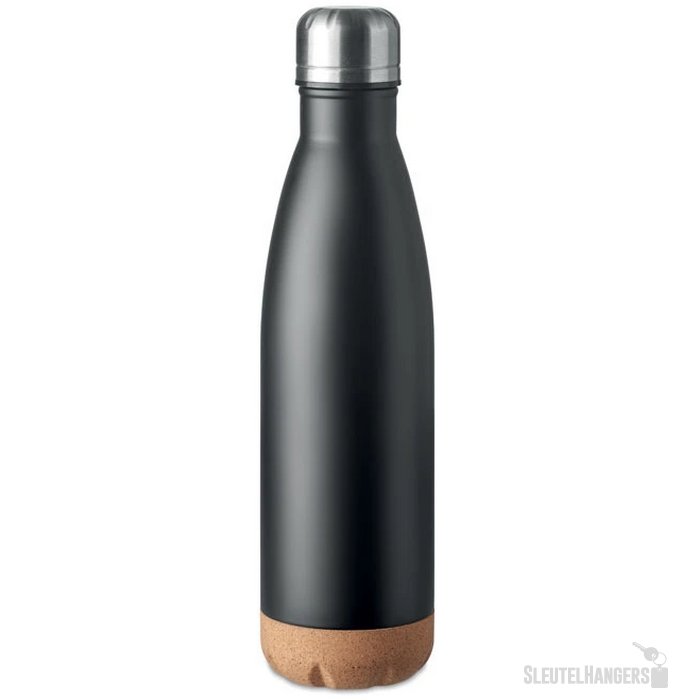 Dubbelwandige fles 500 ml Aspen cork zwart