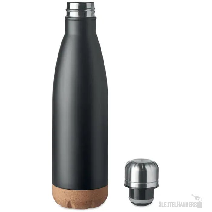 Dubbelwandige fles 500 ml Aspen cork zwart 500 ml