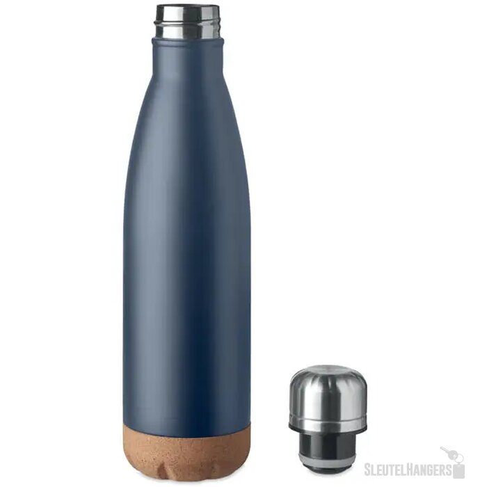 Dubbelwandige fles 500 ml Aspen cork donker marineblauw 500 ml