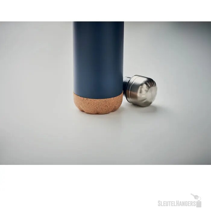 Dubbelwandige fles 500 ml Aspen cork donker marineblauw 500 ml