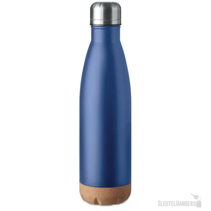 Dubbelwandige fles 500 ml Aspen cork blauw