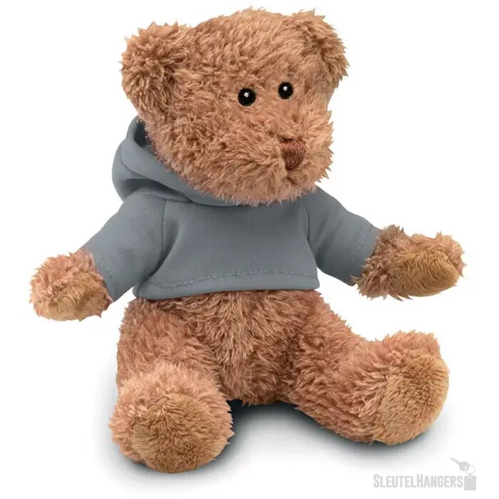 Teddybeer met sweatshirt Johnny grijs