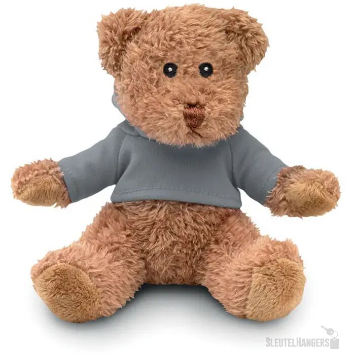 Teddybeer met sweatshirt Johnny grijs