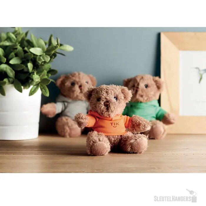 Teddybeer met sweatshirt Johnny oranje