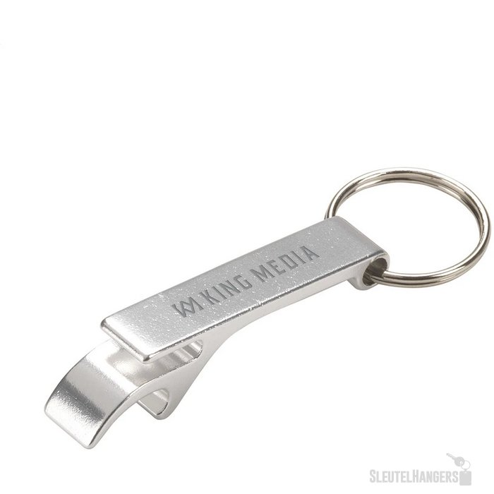 Sleutelhanger met fles- en blikopener Zilver