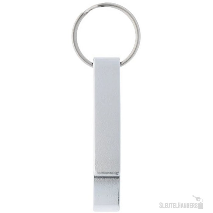 Sleutelhanger met fles- en blikopener Zilver