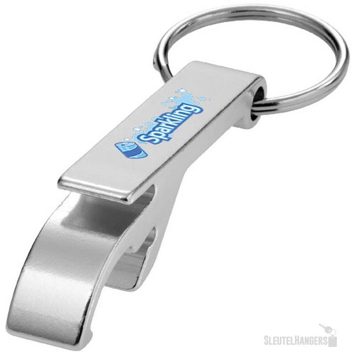 Sleutelhanger met fles- en blikopener Zilver
