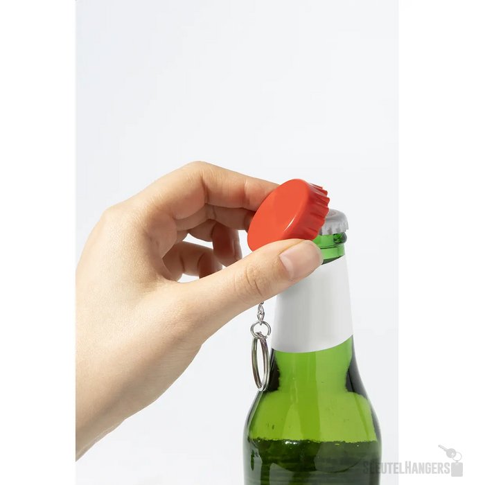 Popcap Rabs Flesopener Sleutelhanger Rood