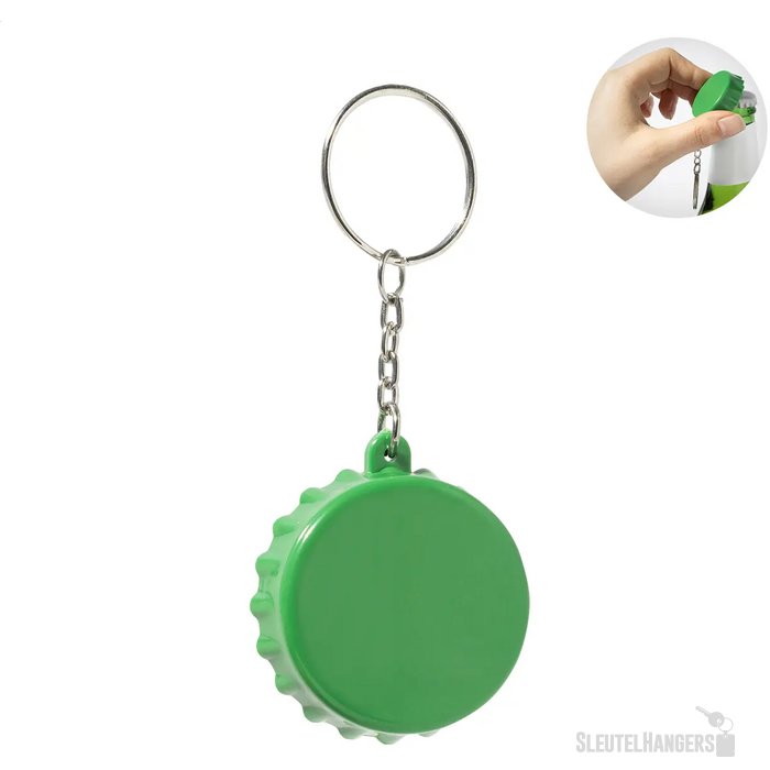 Popcap Rabs Flesopener Sleutelhanger Donker Groen