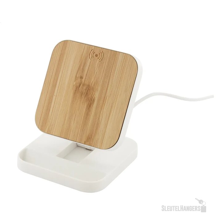Rabso Draadloze Oplader Met Telefoon Houder Wit
