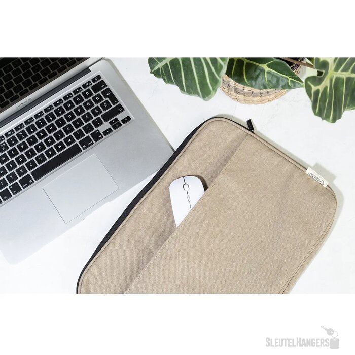 Rebyss Comp Laptoptas Van Gerecycled Canvas Beige