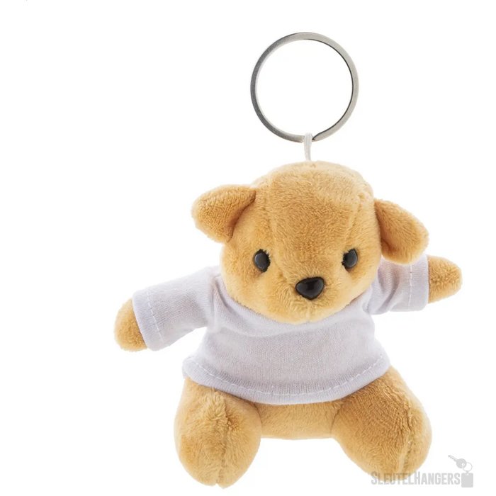 Teddyfob Pluche Teddybeer Sleutelhanger Wit