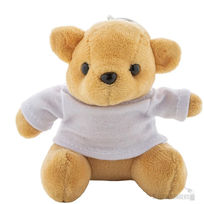Teddyfob Pluche Teddybeer Sleutelhanger Wit