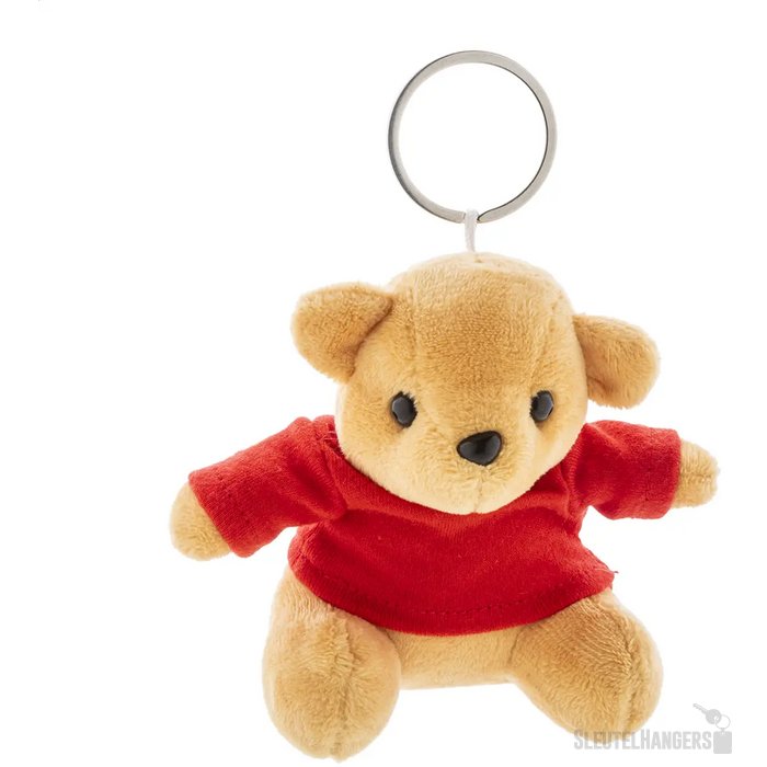 Teddyfob Pluche Teddybeer Sleutelhanger Rood