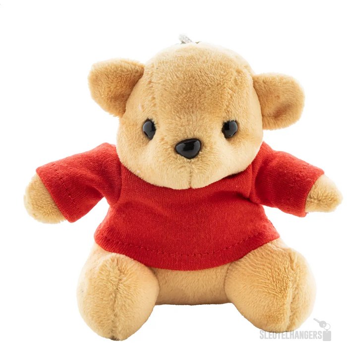 Teddyfob Pluche Teddybeer Sleutelhanger Rood