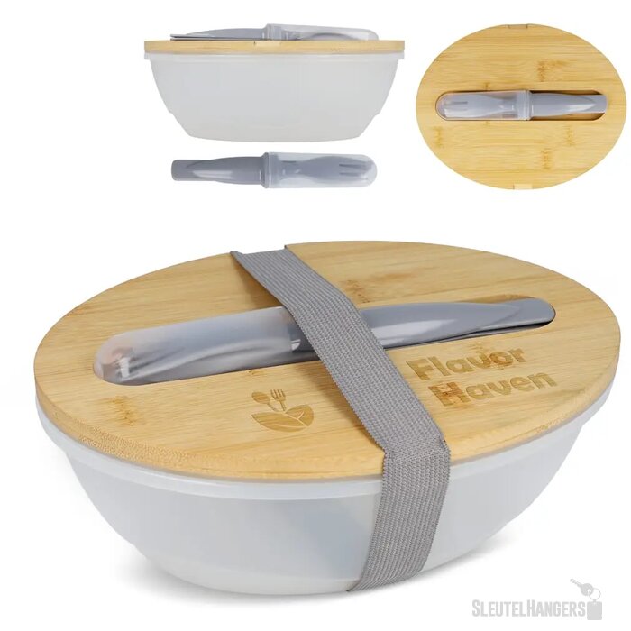 Lunchbox R-PP & bamboe met bestek - 1L