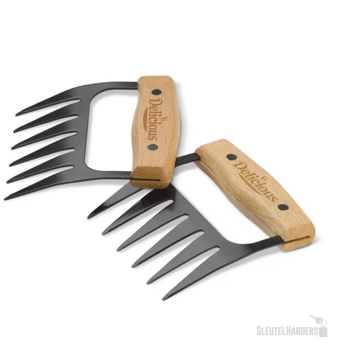 Metalen vleesklauwen hout