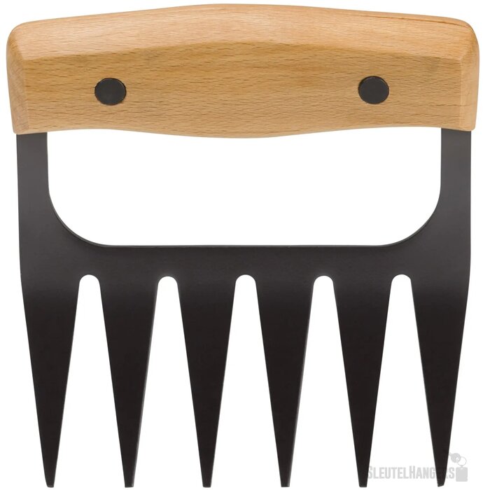 Metalen vleesklauwen hout
