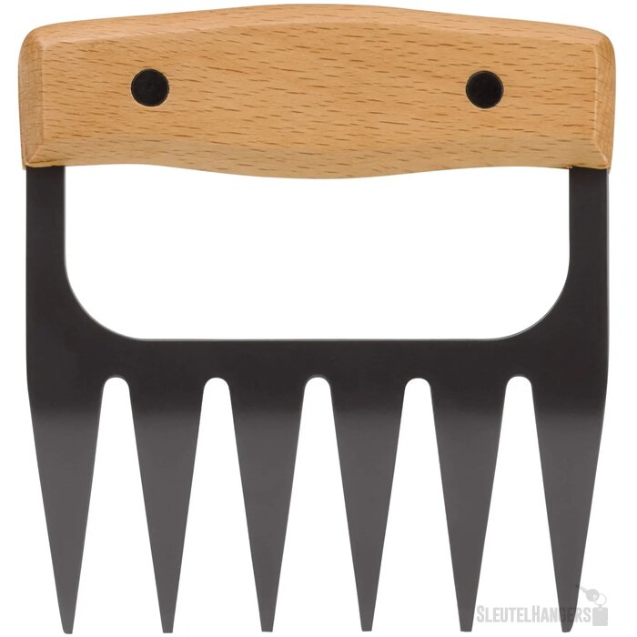 Metalen vleesklauwen hout