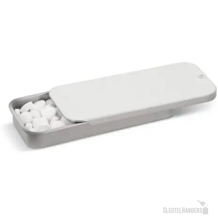 Mini pepermuntdoos in blik zilver