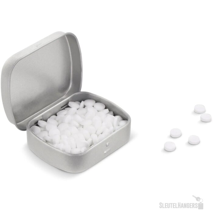 Mini pepermuntdoosje zilver