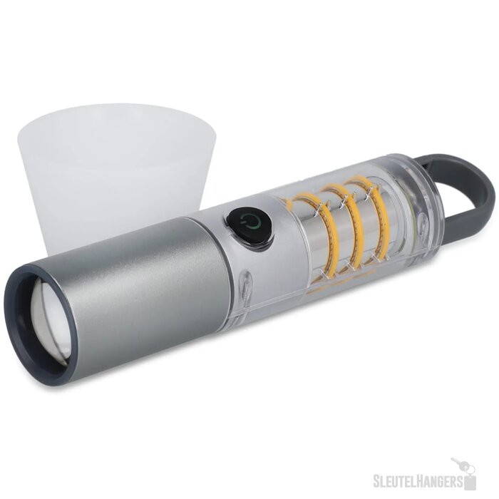 Multifunctionele zaklamp van gerecycled materiaal zilver