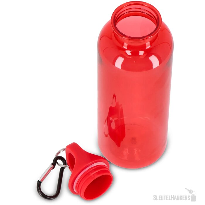 Noa waterfles R-PET 500 ml Transparant transparant / rood