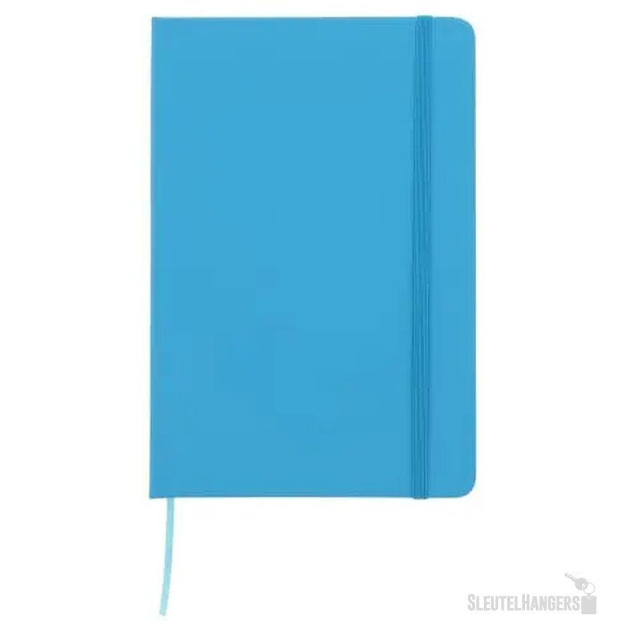 Notitieboek A5 PU met puntraster pagina's lichtblauw