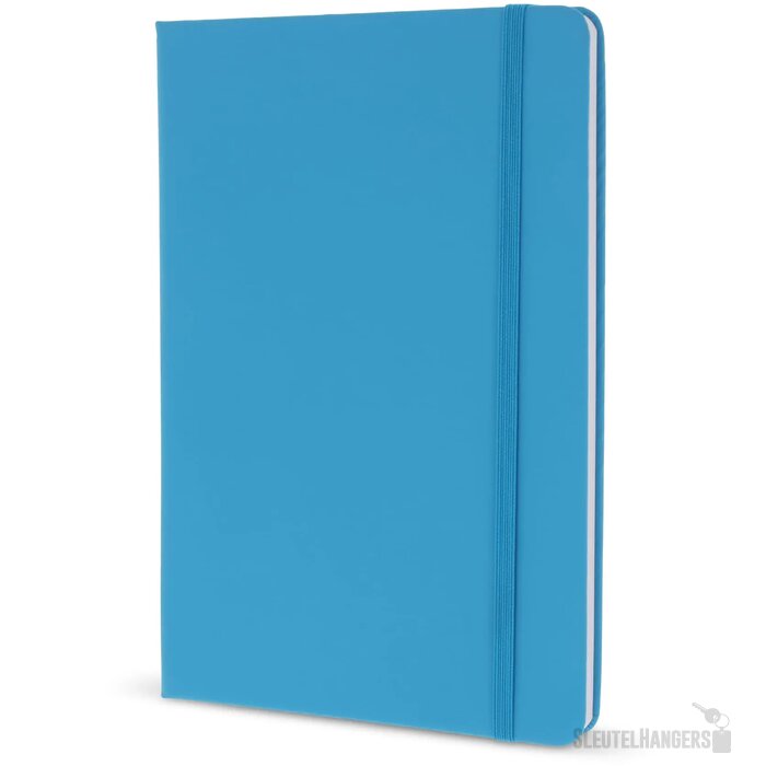 Notitieboek A5 PU met puntraster pagina's lichtblauw