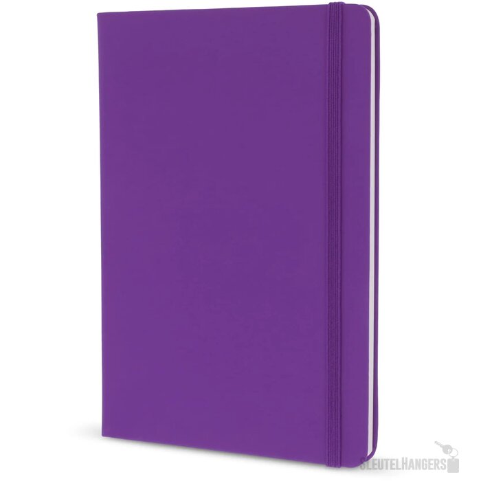 Notitieboek A5 PU met puntraster pagina's paars