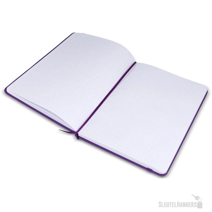 Notitieboek A5 PU met puntraster pagina's paars