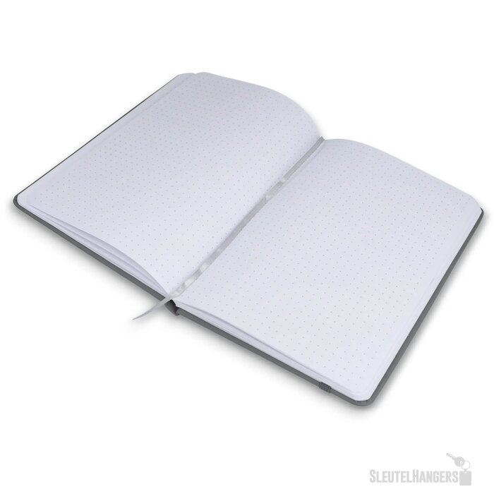 Notitieboek A5 PU met puntraster pagina's licht grijs