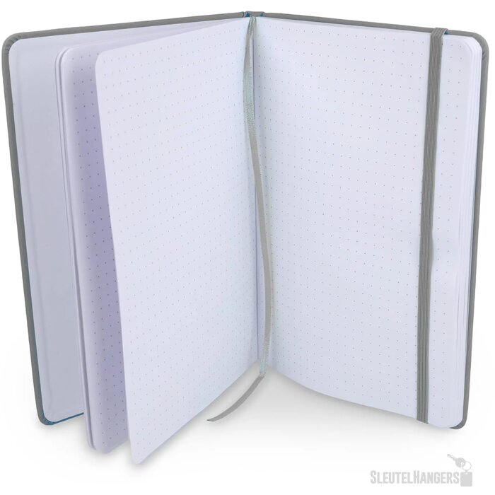 Notitieboek A5 PU met puntraster pagina's licht grijs