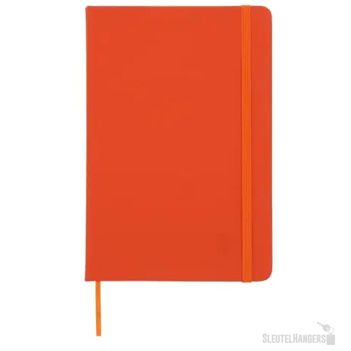 Notitieboek A5 PU met puntraster pagina's oranje