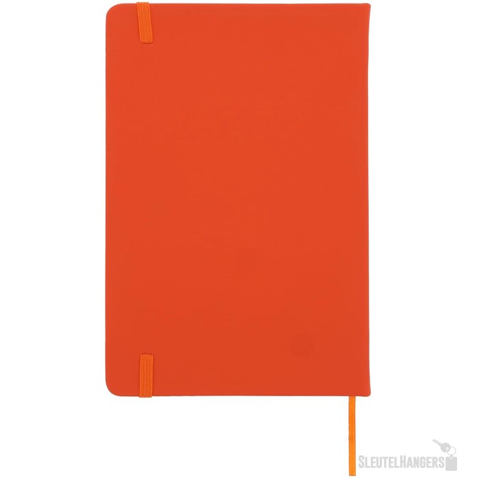 Notitieboek A5 PU met puntraster pagina's oranje