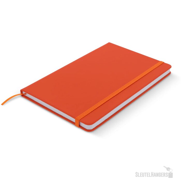 Notitieboek A5 PU met puntraster pagina's oranje