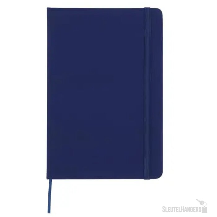 Notitieboek A5 PU met puntraster pagina's donkerblauw