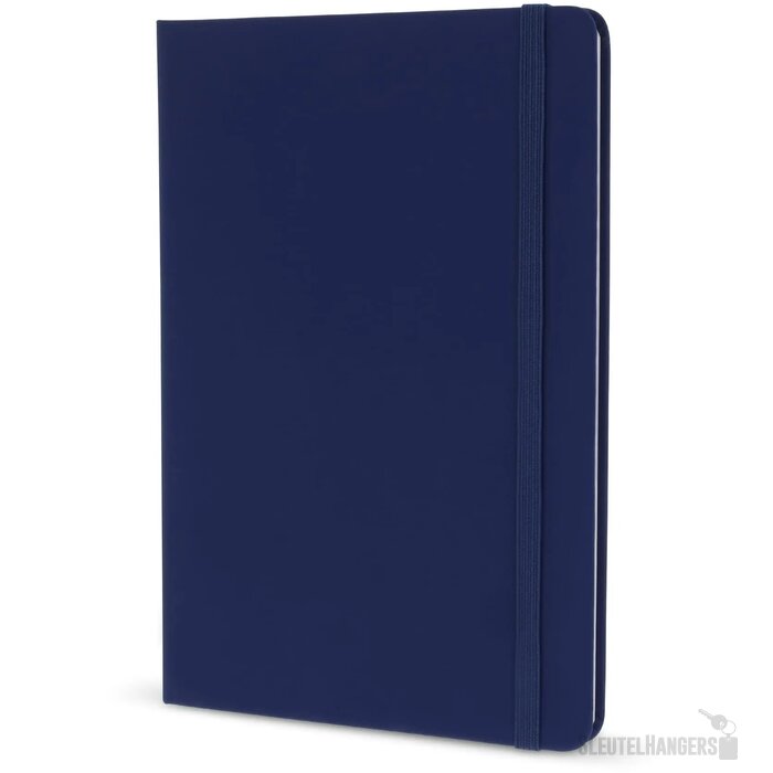 Notitieboek A5 PU met puntraster pagina's donkerblauw