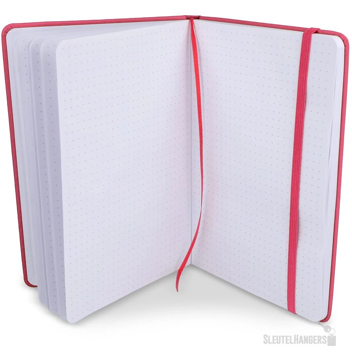 Notitieboek A5 PU met puntraster pagina's roze