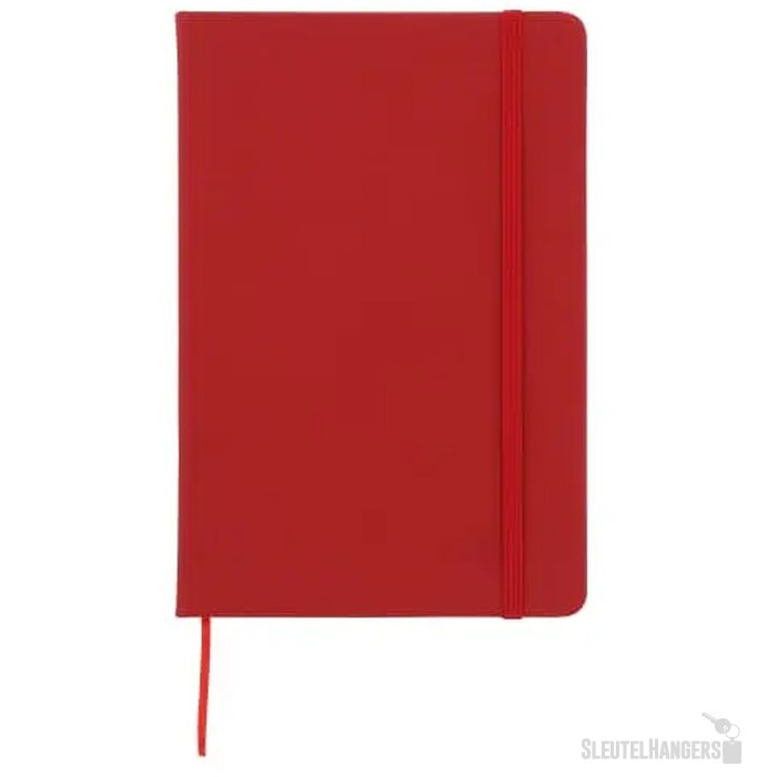 Notitieboek A5 PU met puntraster pagina's rood
