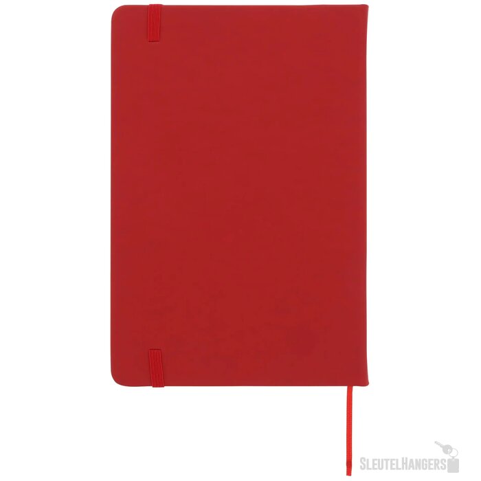 Notitieboek A5 PU met puntraster pagina's rood