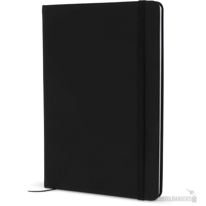 Notitieboek A5 PU met puntraster pagina's zwart