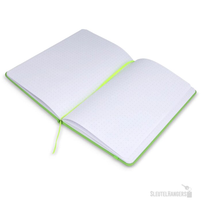 Notitieboek A5 PU met puntraster pagina's lichtgroen